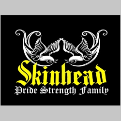 Skinhead - Pride, Strength, Family chrbtová nášivka veľkosť cca. A4 (po krajoch neobšívaná)